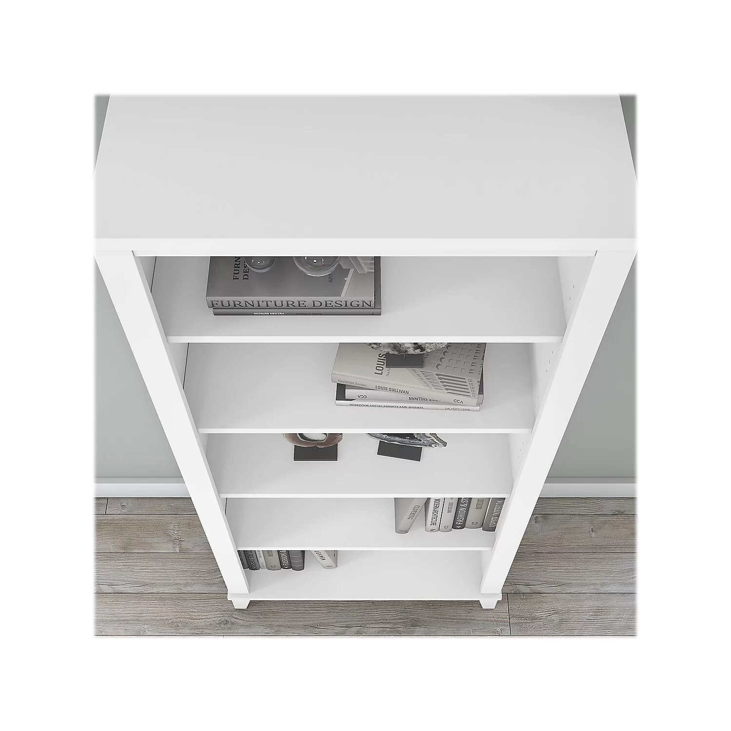Bush Furniture Somerset 5 Shelf Tall Bookcase in White Finish