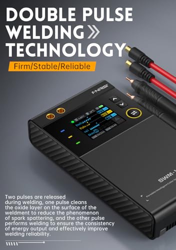 FNRSI Battery Spot Welder, 5000m Portable Handheld Spot Welder Double Pulse 4 Combination Gears Adjustable Spot Welding 0.1MM-0.25MM for Iron/Stainless Steel/Nickel Strip /18650 Battery Pack