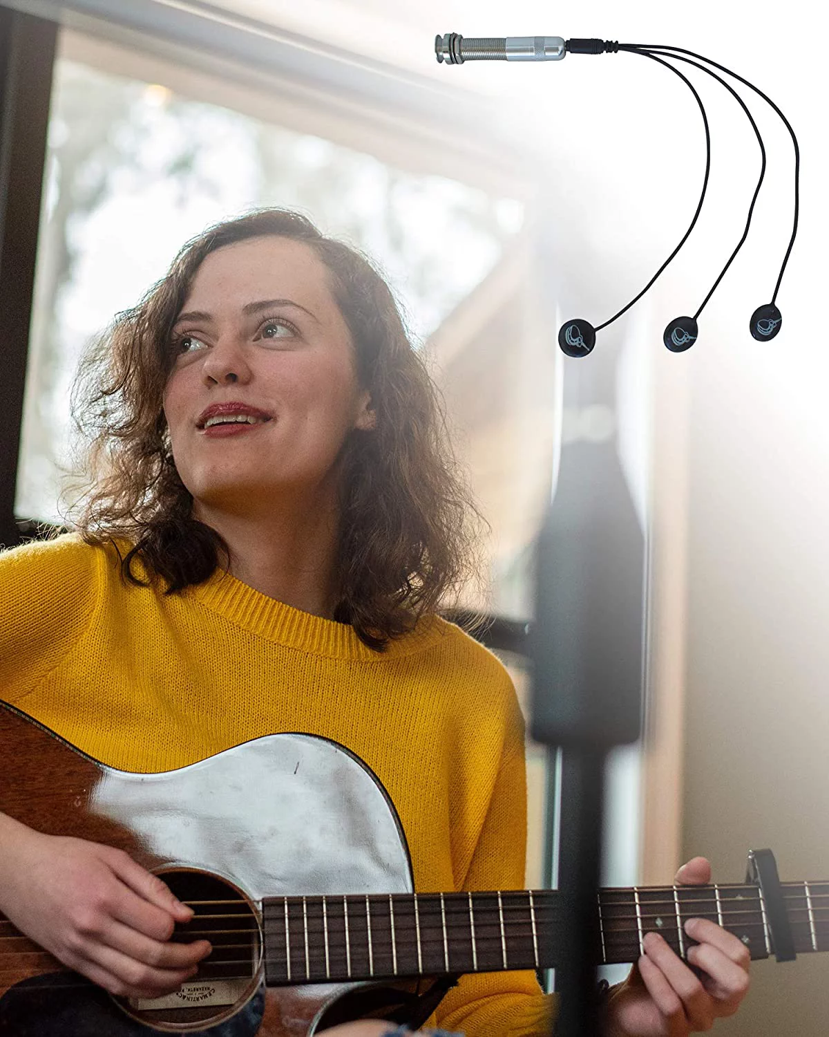 Journey Instruments Passive Piezo Acoustic Pickup - EP001K Three Balanced German-made Passive Pickup Elements - Piezo Pickup for Acoustic Guitars (Ceramic)