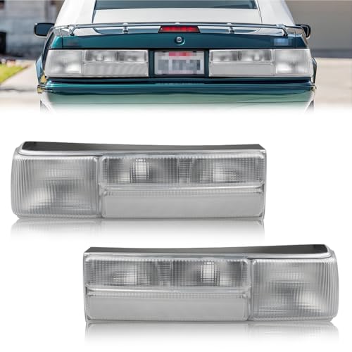Tail Light Compatible with Fo-rd Mus-tang 1987-1993, [DOT] [Waterproof] Brake Rear Lamp with Housing (Left + Right), Replace OEM #‎E7ZZ-13404-A, E7ZZ-13405-A, FO2801168, FO2800168, Smoked Lens