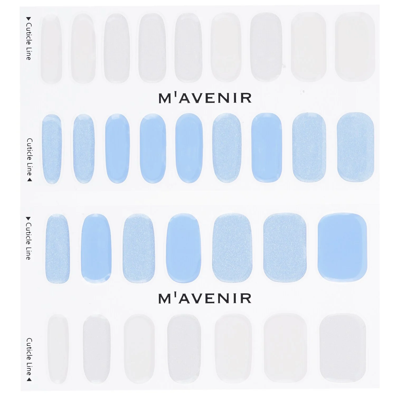 Mavenir Nail Sticker (Blue) - # Blue Leaf Nail  32pcs