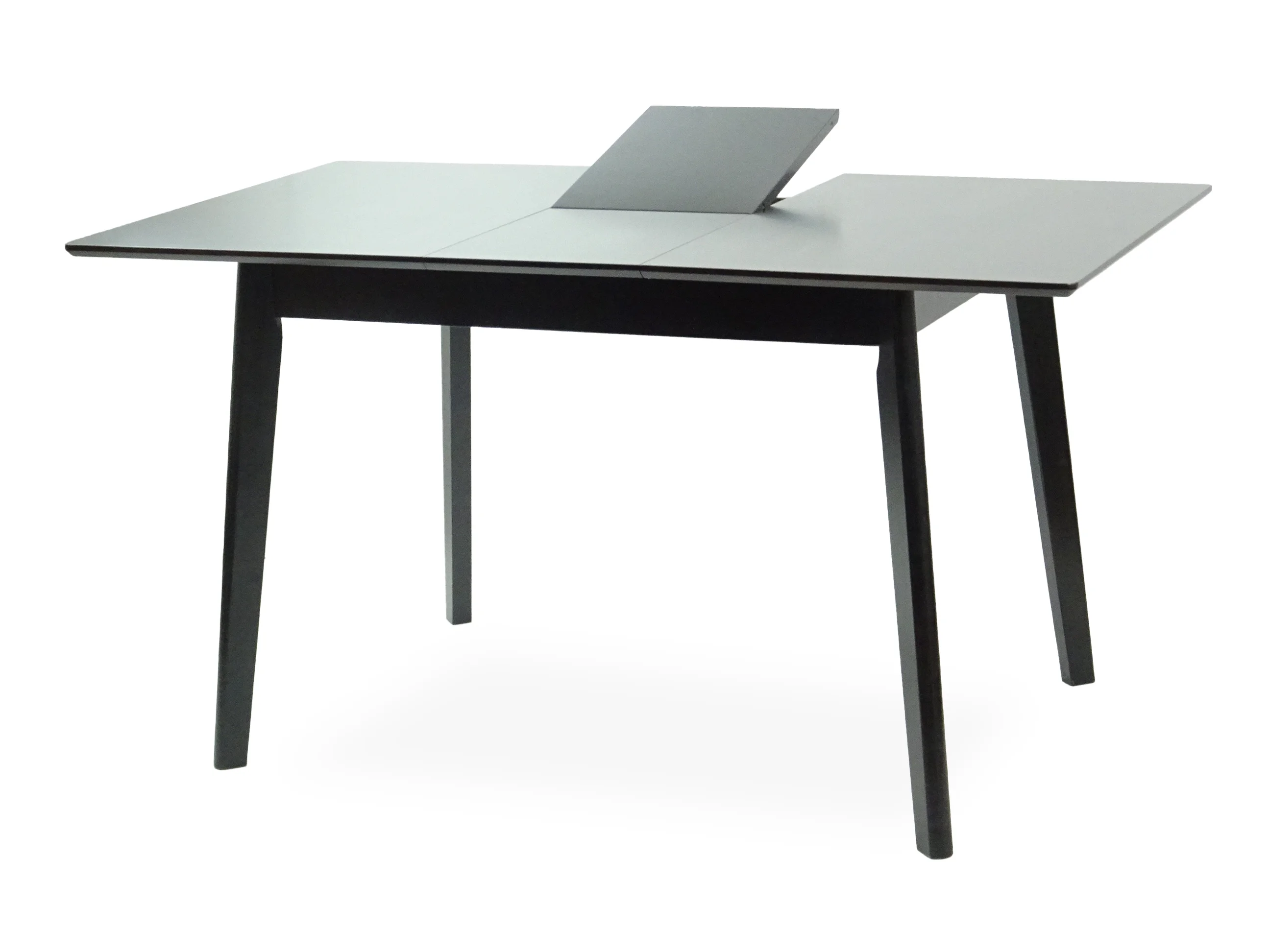 Wickerix Extendable Rectangular Dining Room Table Modern Solid Wood, Espresso (Black) Color