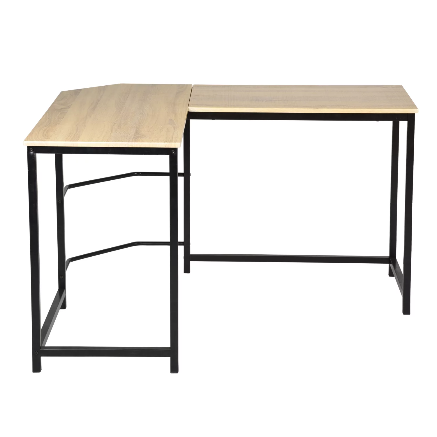 FurnitureR L-Shape Computer Desk Modern PC Laptop Study Home Saving Space Writing Desk with Metal Structure