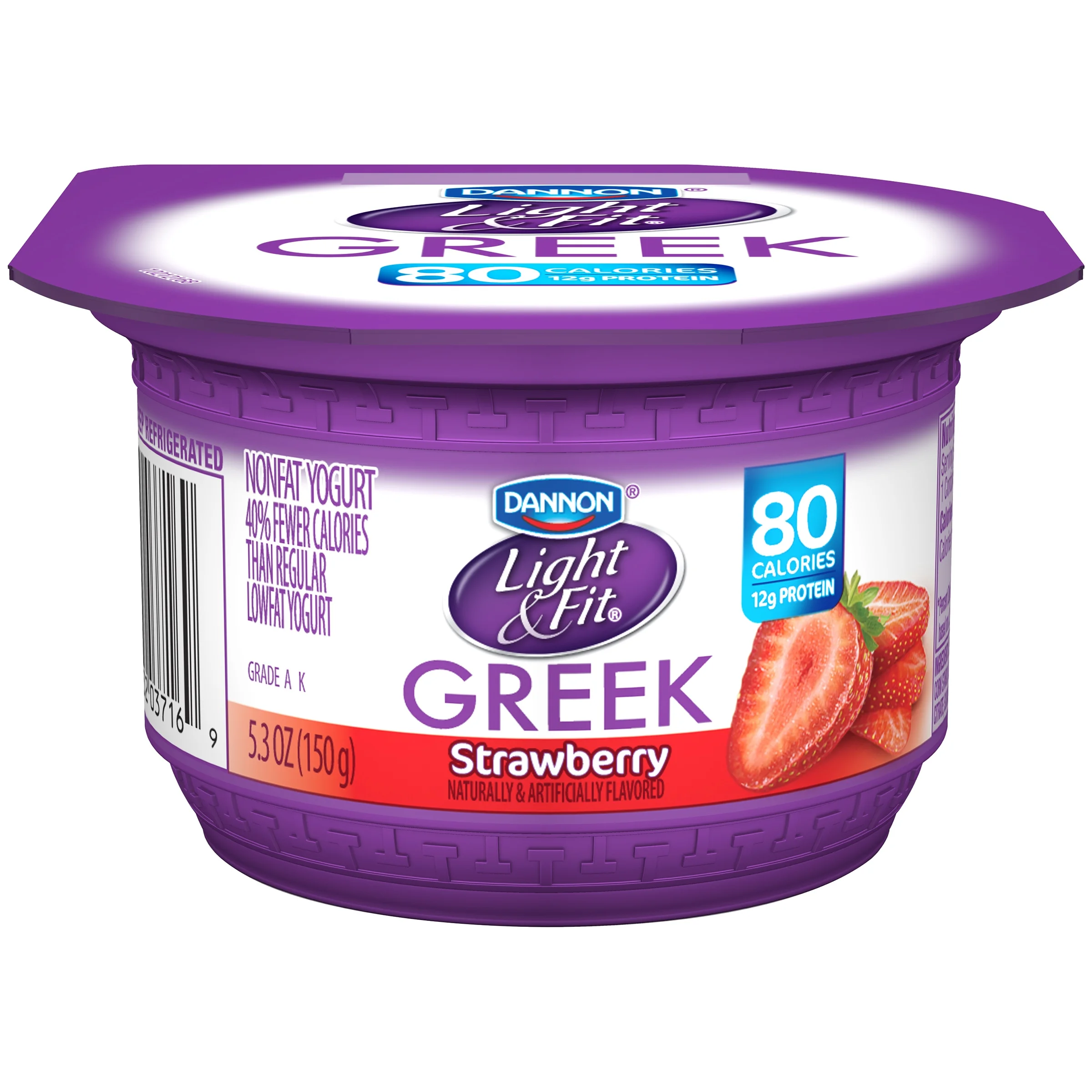 Dannon® Light & Fit® Greek Blended Nonfat Yogurt Strawberry & Blueberry 5.3oz 12 pack