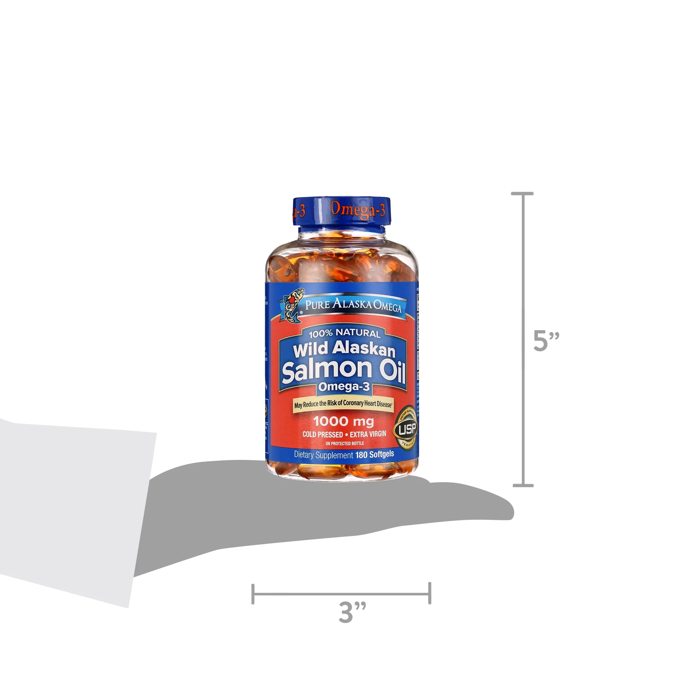 Pure Alaska Omega Wild Salmon Oil 1,000 mg Softgel, 180 Ct