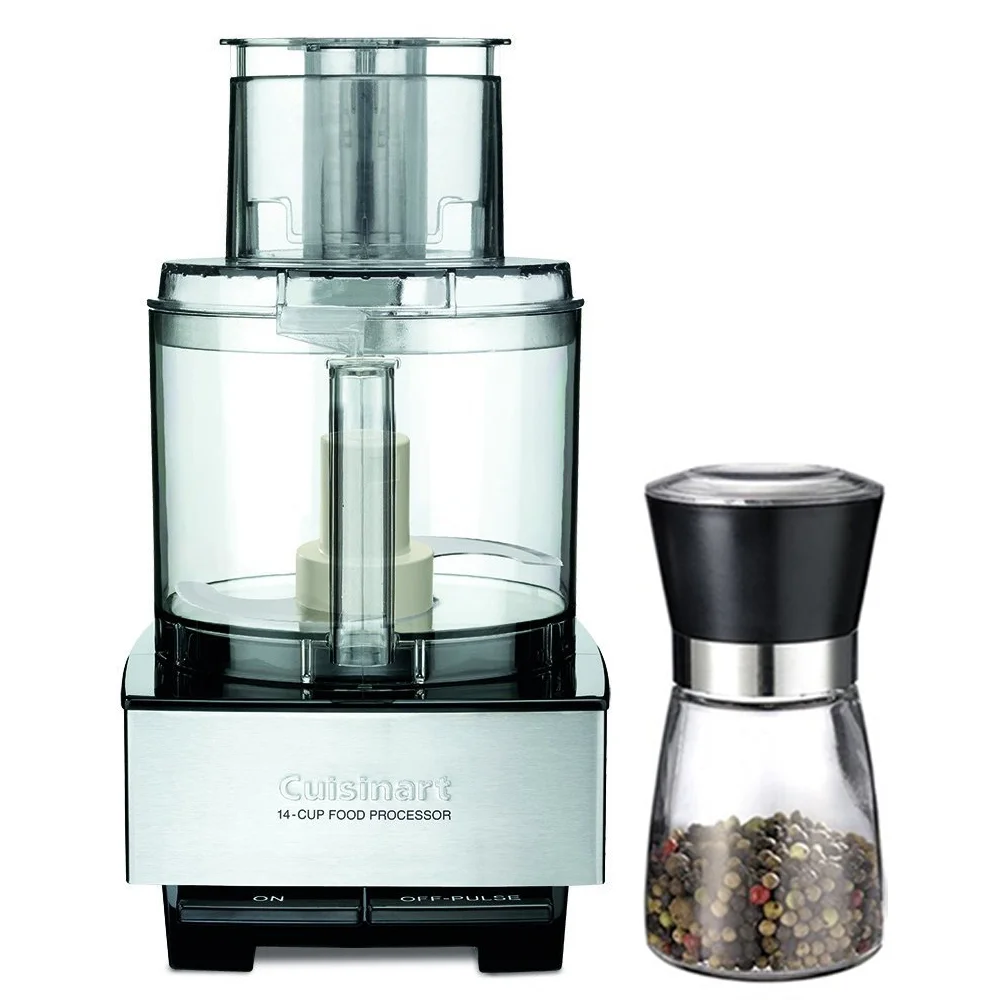 Cuisinart 14-Cup Food Processor, Brushed Stainless Steel (DFP-14BCNY) with Deco Gear Spice Mill