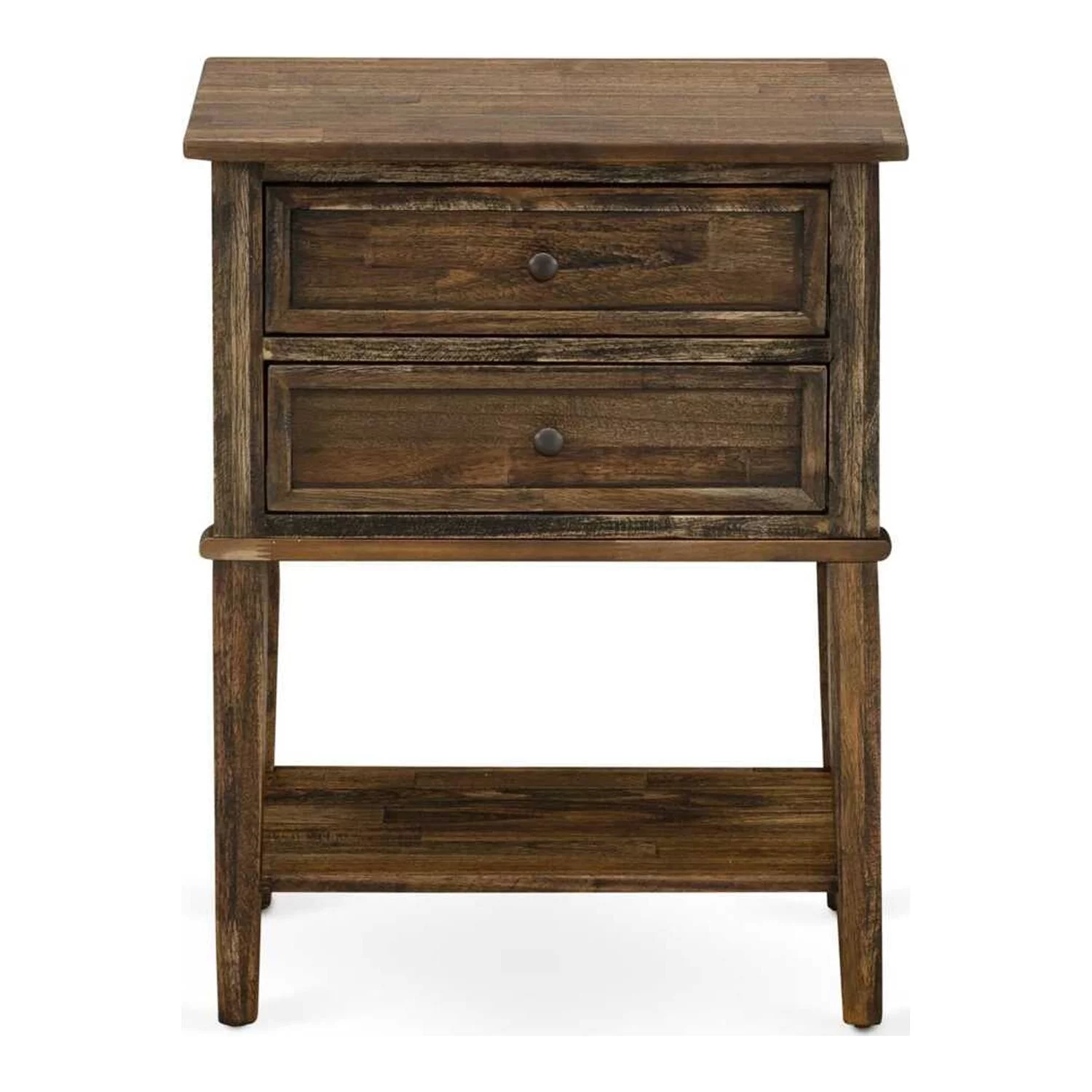 East West Furniture Nolan 2-Piece Wood King Bedroom Set in Jacobean/Taupe Brown