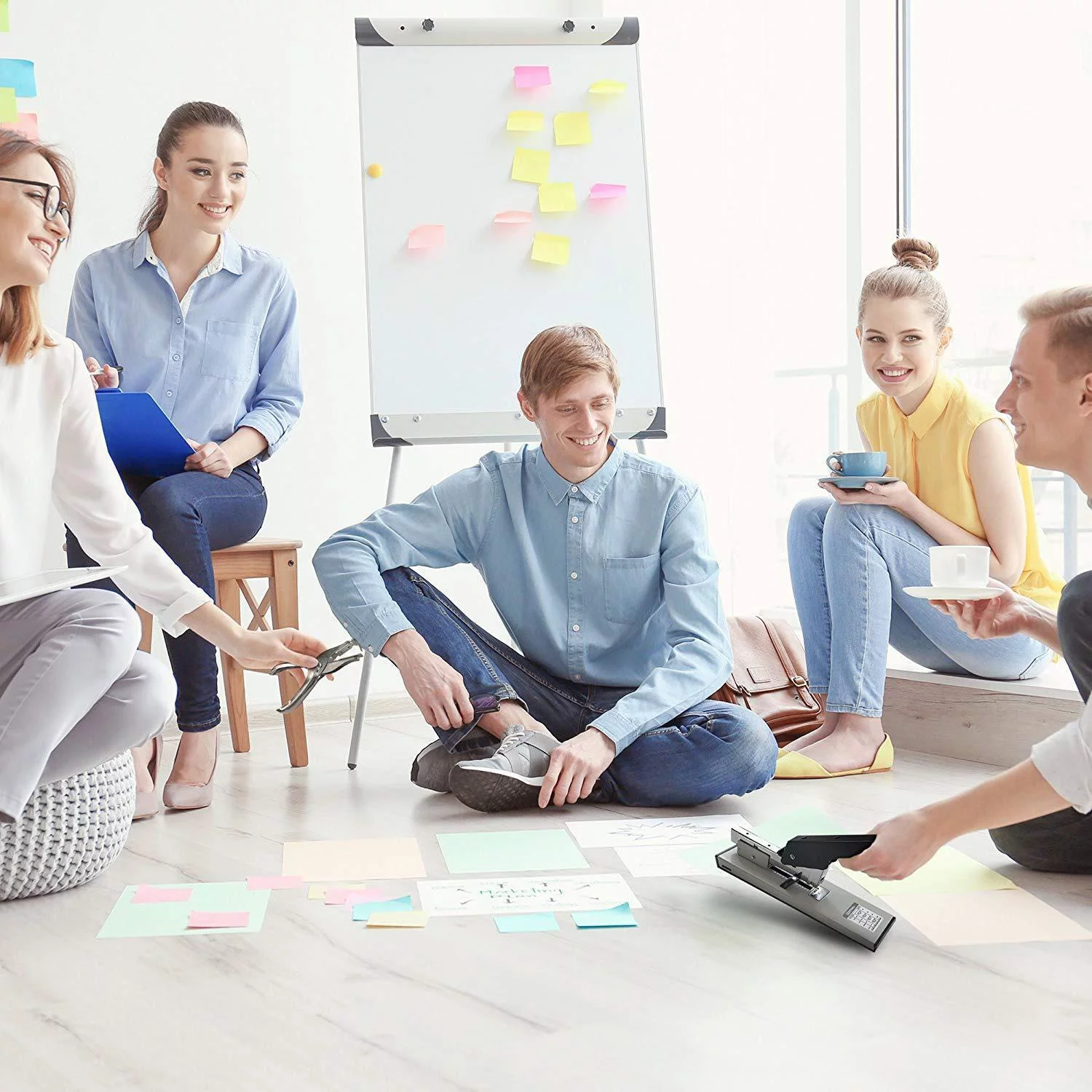 uyoyous Heavy-Duty Stapler, 100-Sheet Capacity, with 1000pcs Staples (23/13)