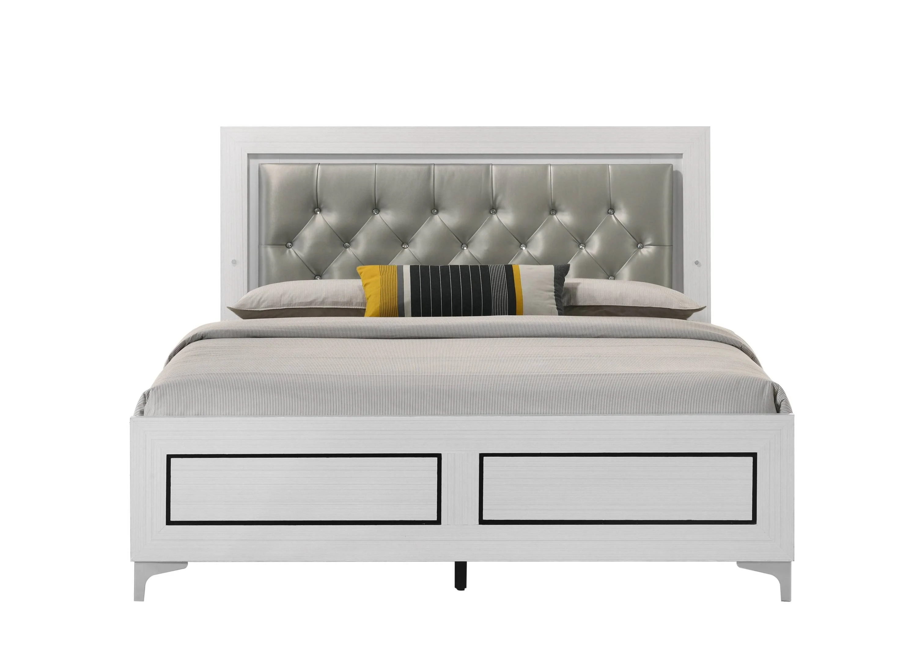 Casilda Queen Size Bed w/LED  - Gray