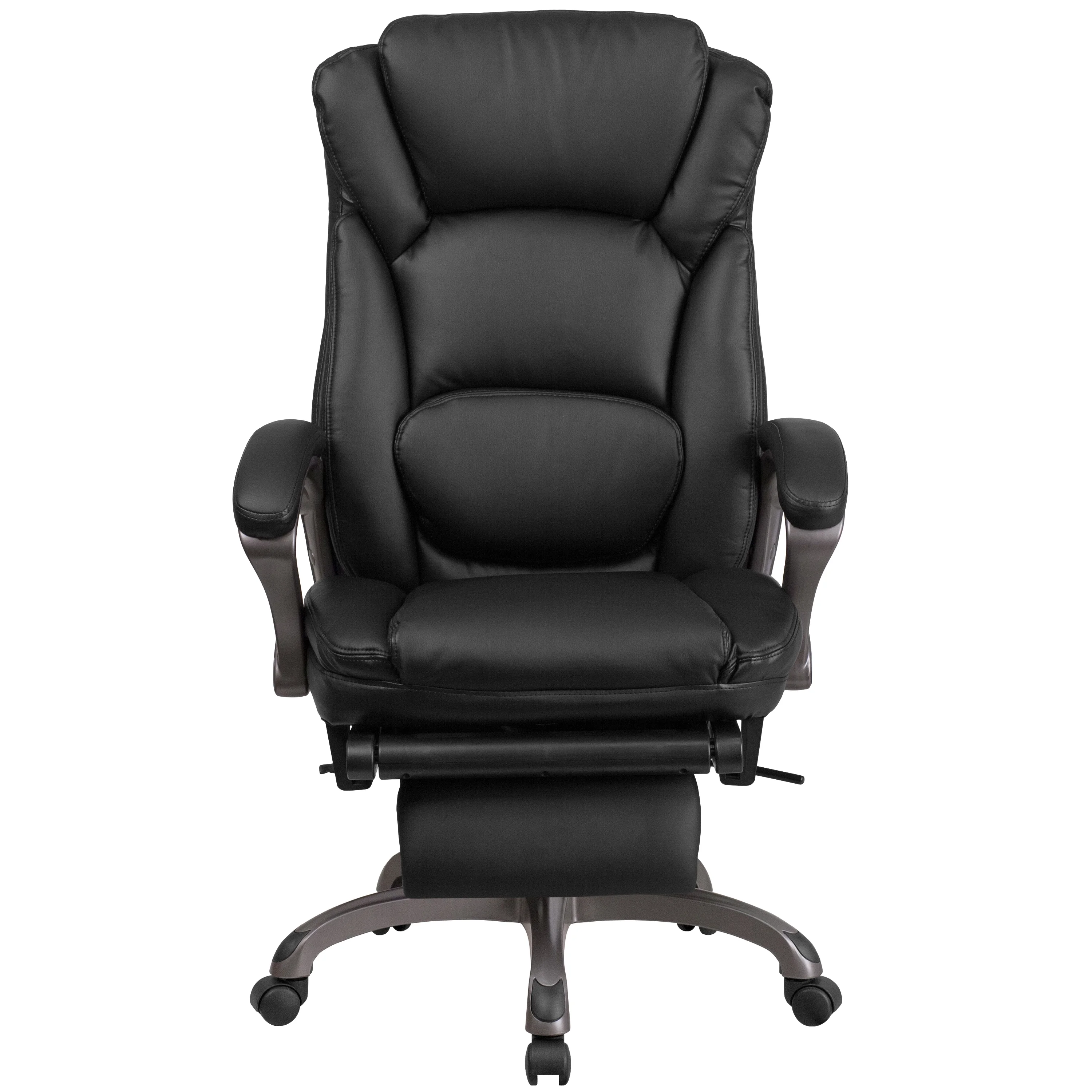 Emma + Oliver High Back Black LeatherSoft Reclining Ergonomic Outer Lumbar Swivel Office Chair
