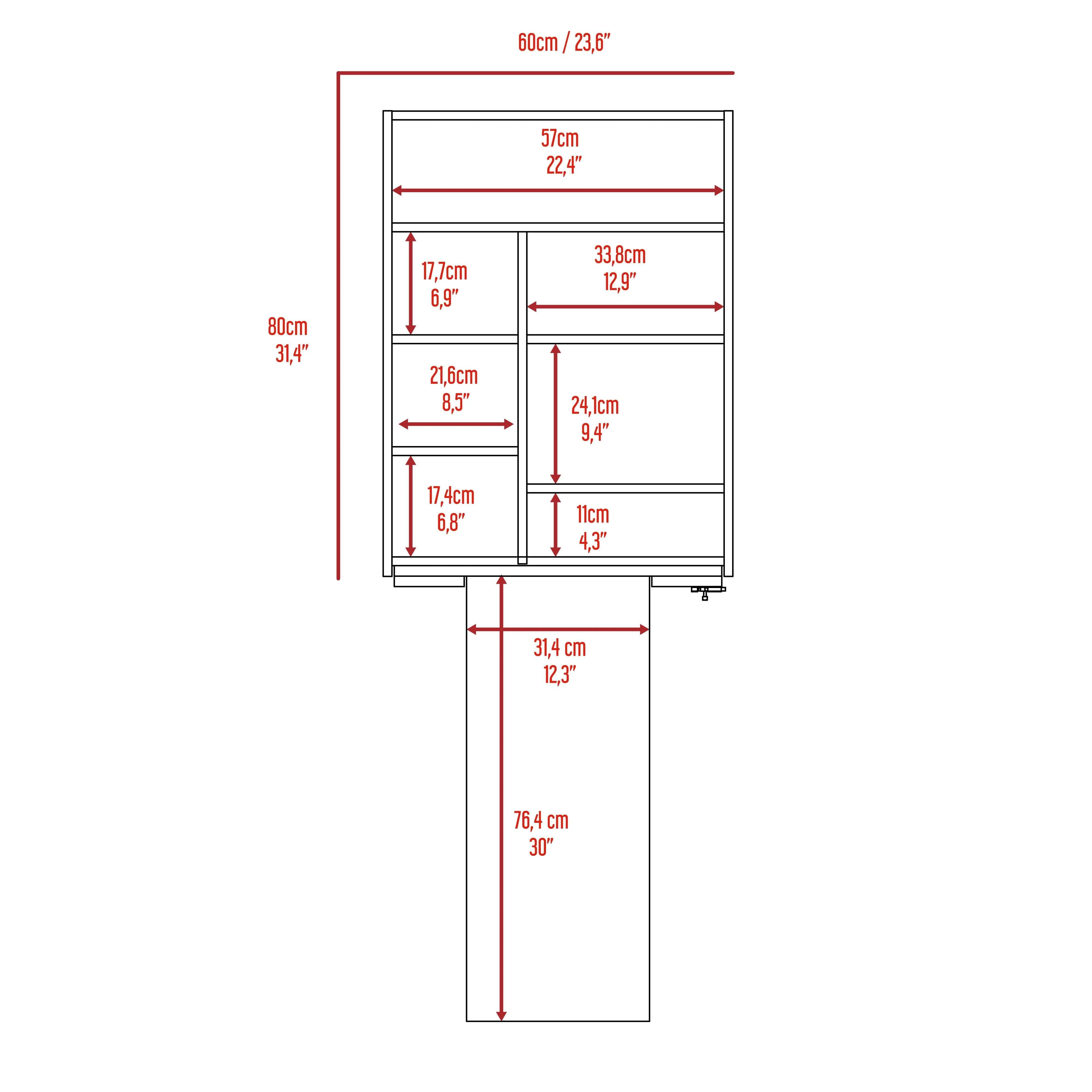 Foldable Table with Base and Shelves - Space-saving and Versatile