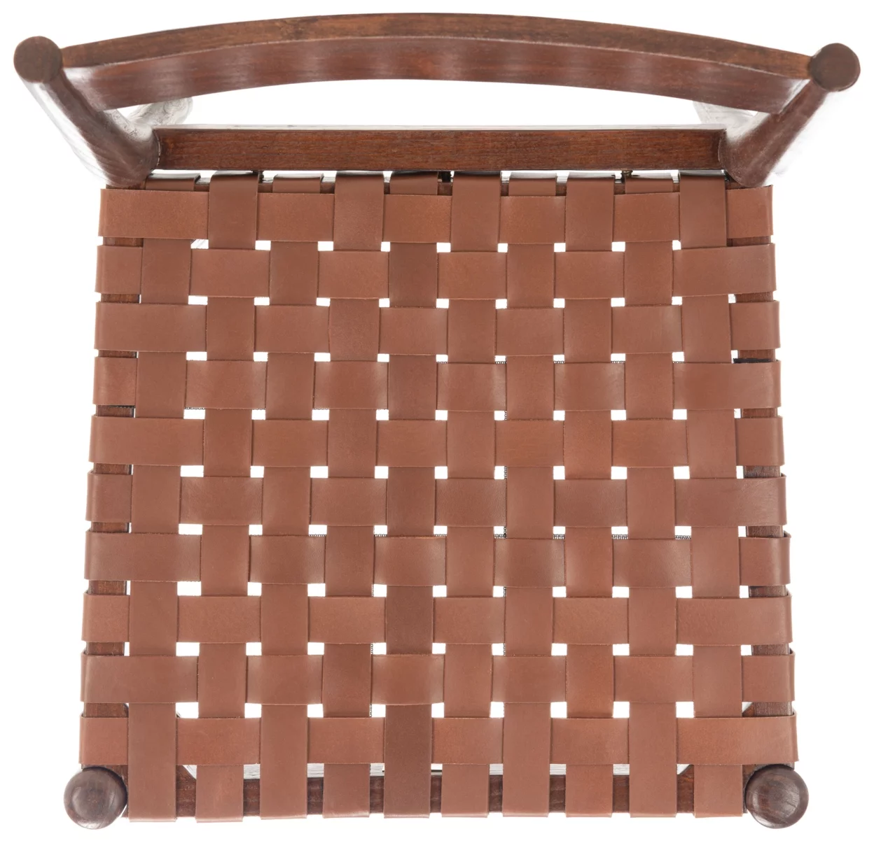 SAFAVIEH Eluned Leather Dining Chair, Cognac/Brown, Set of 2 (18.5 in. W x D x 31.5 in. H)