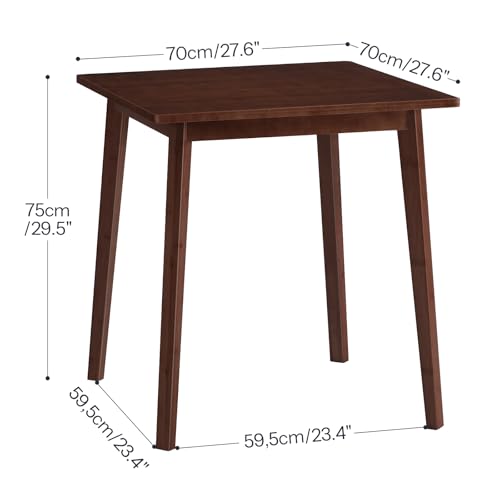 HOOBRO Bamboo Dining Table, Square Dining Table for 2, 27.6
