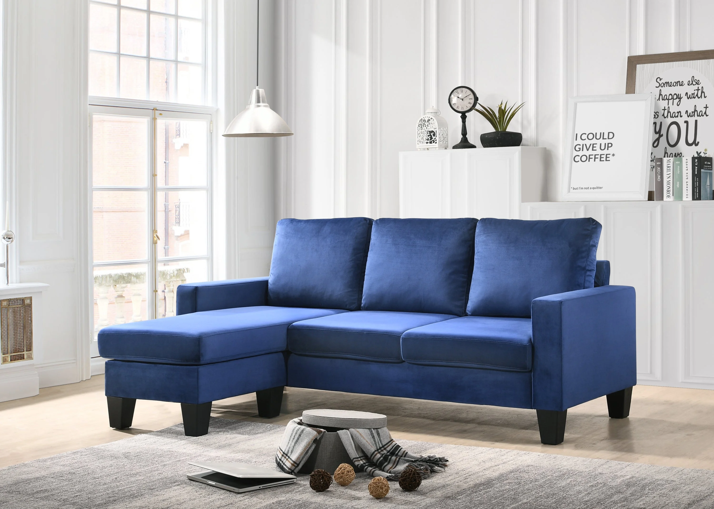 Jessica Sofa Chaise  Navy Blue