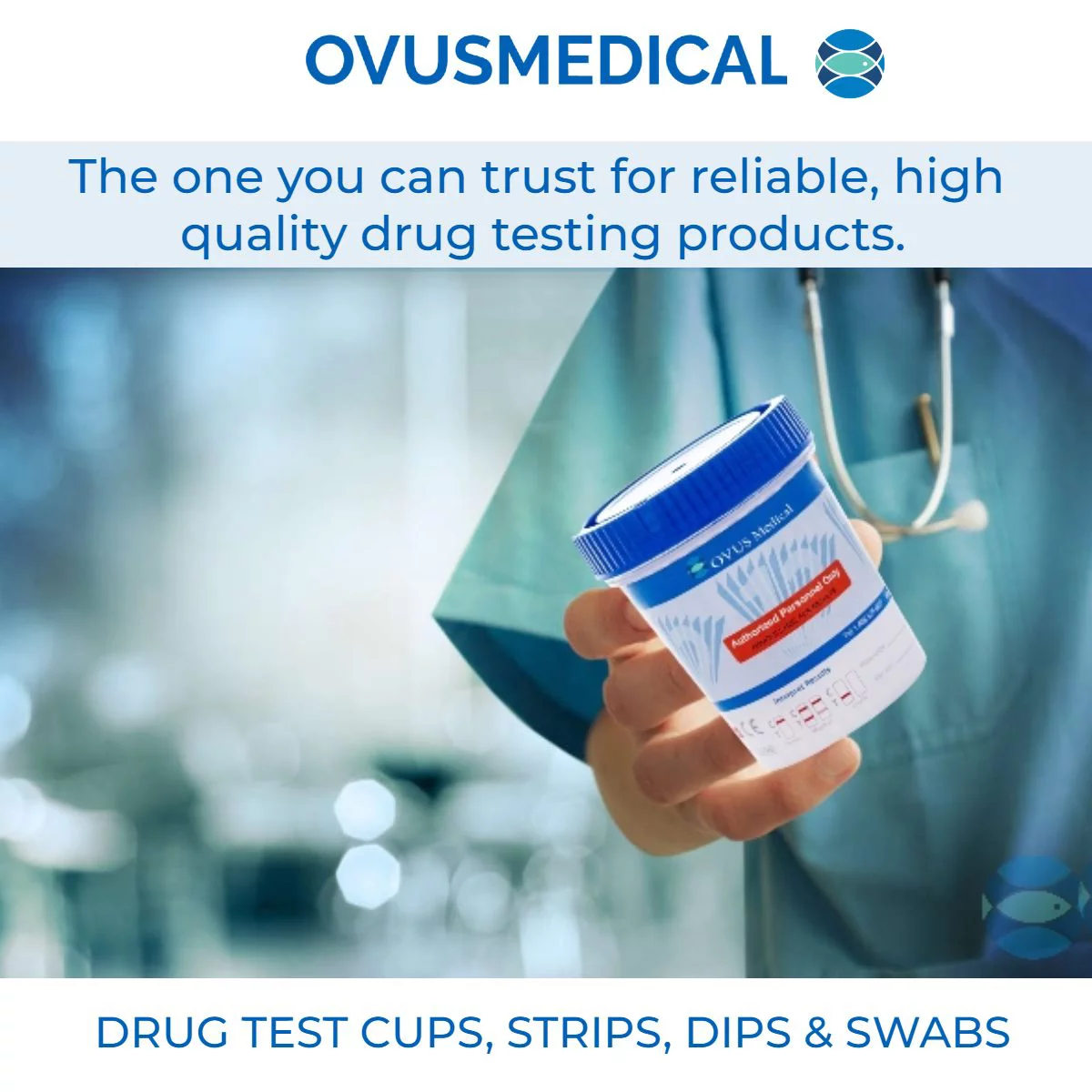 8 Panel Urine Drug Test Cups (100 Cups) FDA Approved - Same Day Shipping Mon-Fri Ovus Medical