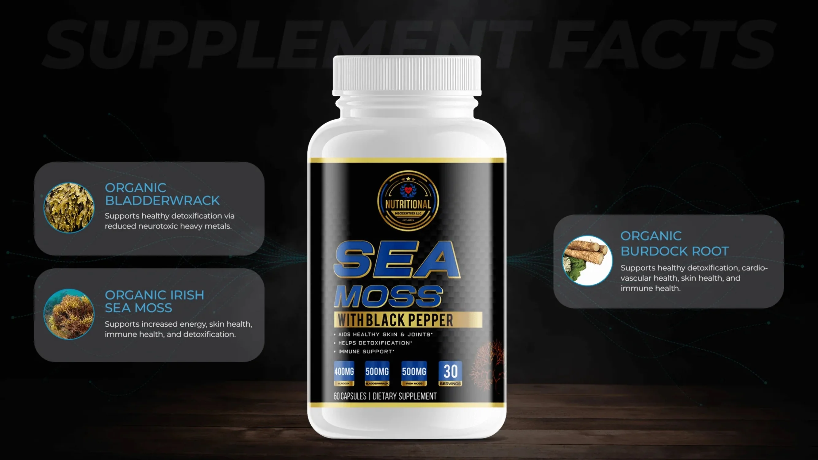Nutritional Necessities LLC-Sea Moss W/ Black Pepper Capsules