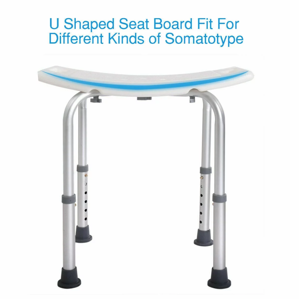 Jaxpety 6 Adjustable Height Bath Shower Chair Medical Bench Bathtub Stool Seat White New