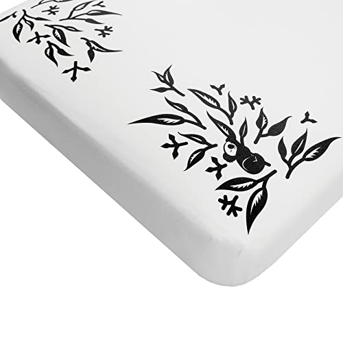 Nanit Smart Sheets Works with All Nanit Cameras to Measure Your Baby's Growth, 100% Cotton Fitted Sheets, Pebble Grey and White, One Size, Crib, 2 Count