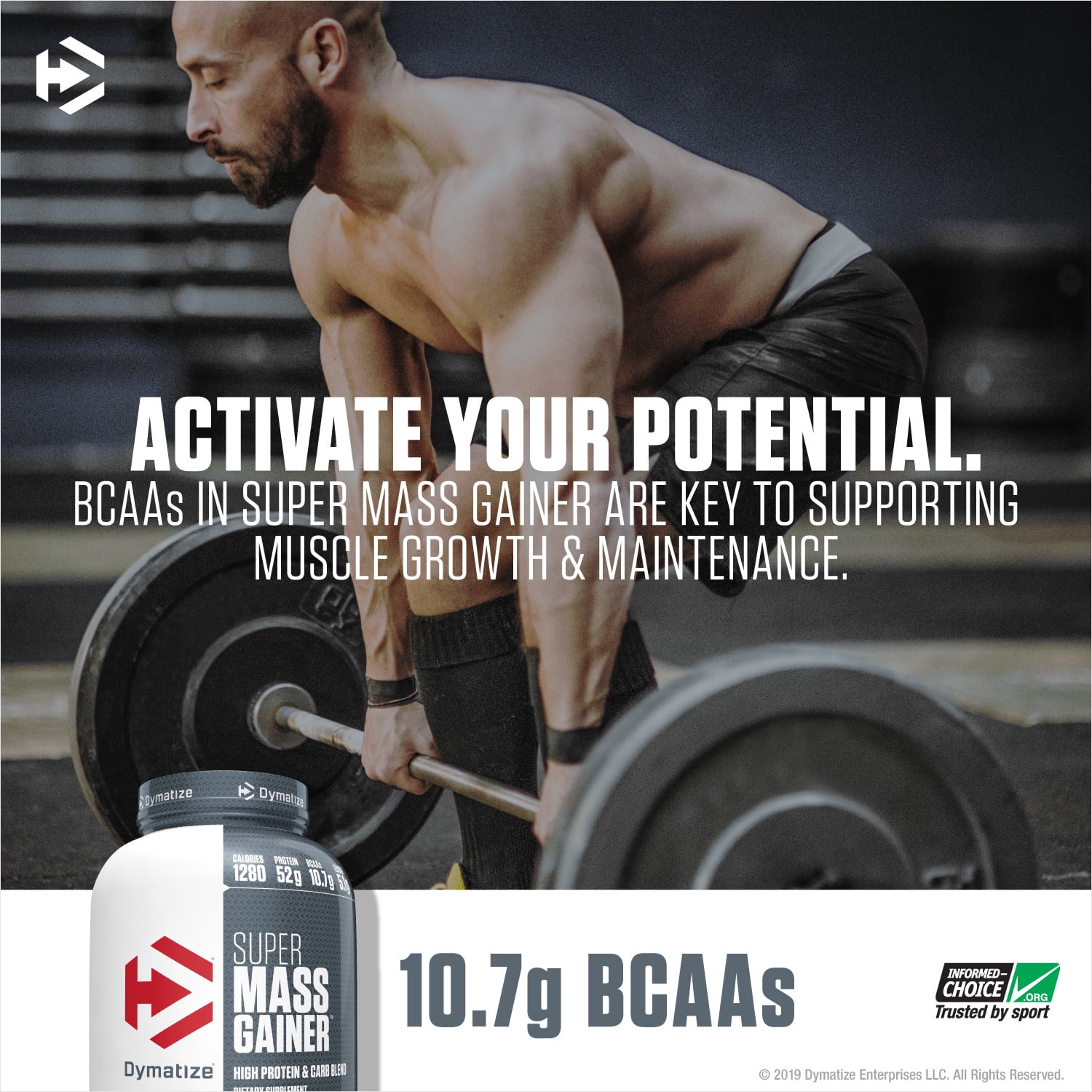 Dymatize Super Mass Gainer, Gourmet Vanilla, 12 lb