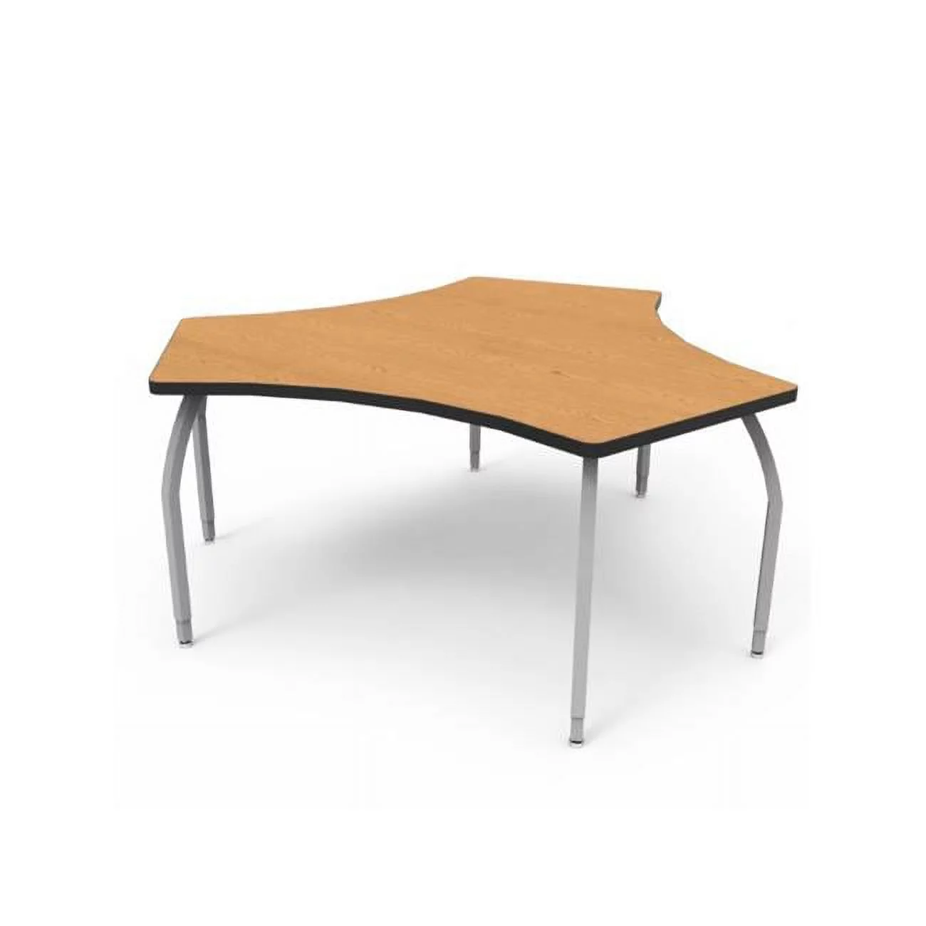 Wisconsin Bench ELO7600-EJASS-32 Elo Adapt Desk with Bannister Oak Laminate & 4 Junior Adjustable Smooth Silver Legs - 21-26 x 30 x 22.5 in.