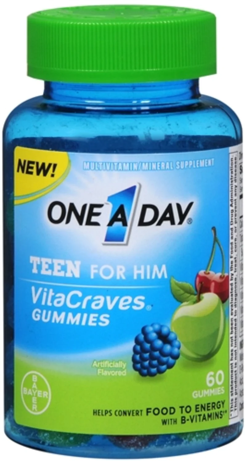 One-A-Day Vitacraves Teen For Him Gummies, Assorted 60 ea (Pack of 4)