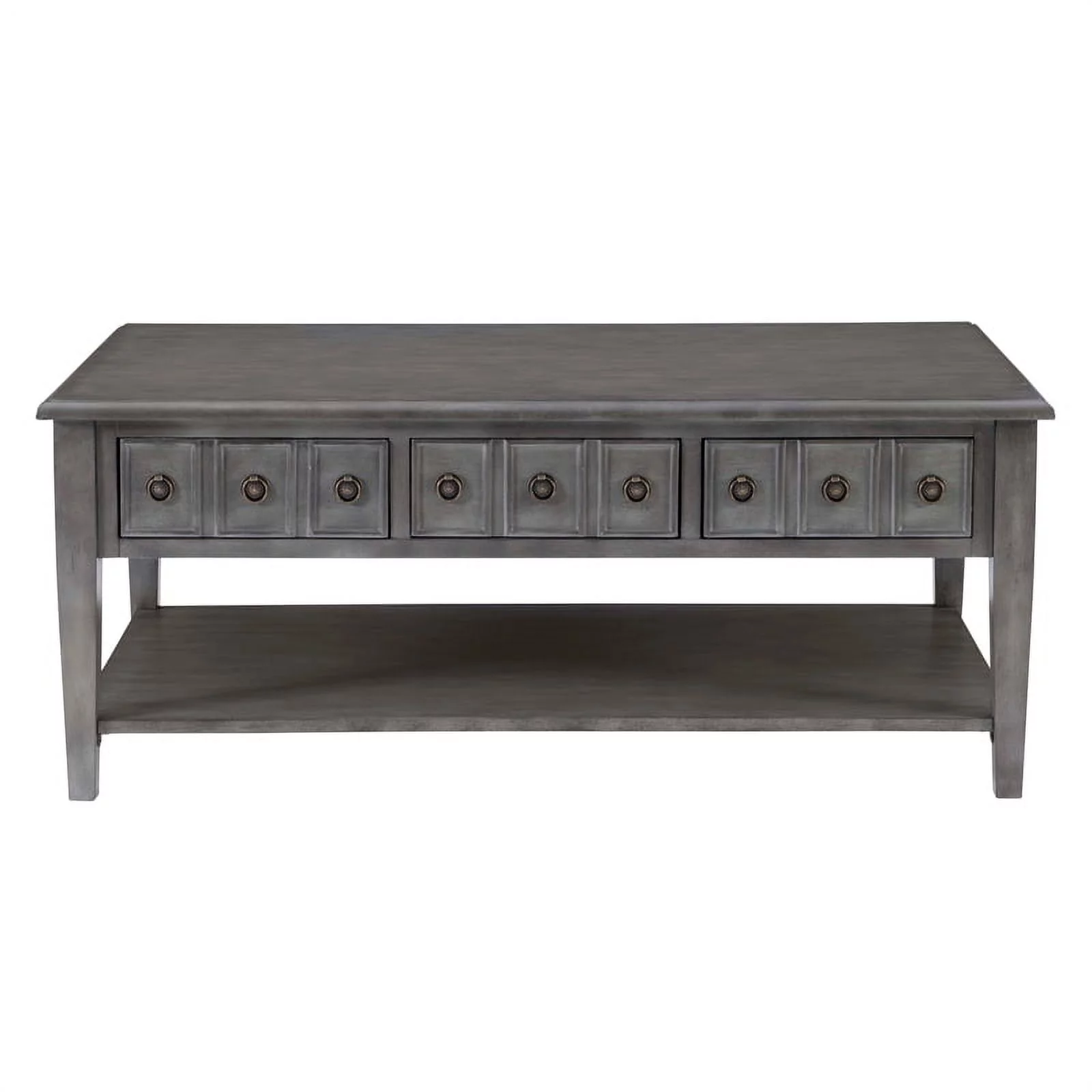 Home Square 3-Piece Set with 2 Accent Tables and Coffee Table in Gray