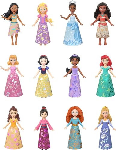 Mattel Disney Princess & Friends Set with 5 Posable Small Dolls in Removable Skirts or Pants & 5 Friend Figures, Inspired by The Disney Movies