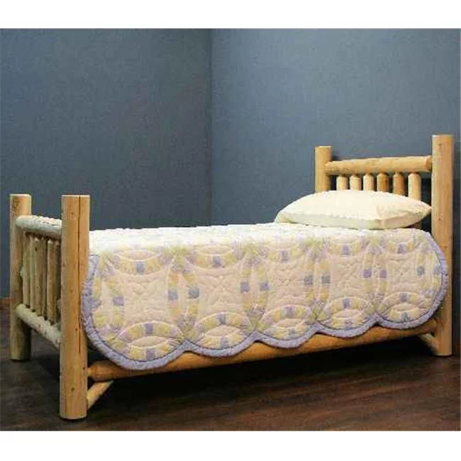 ALT38-V Cedar Low Post Twin Bed - Vintage Whiskey