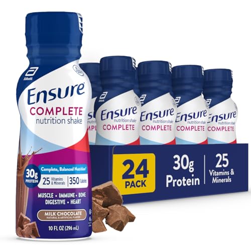 Ensure COMPLETE Vanilla Nutrition Shake, Complete, Balanced Meal Replacement, Ready To Drink, 30g Protein, 25 Vitamins & Minerals, 10 fl oz—24 Pack