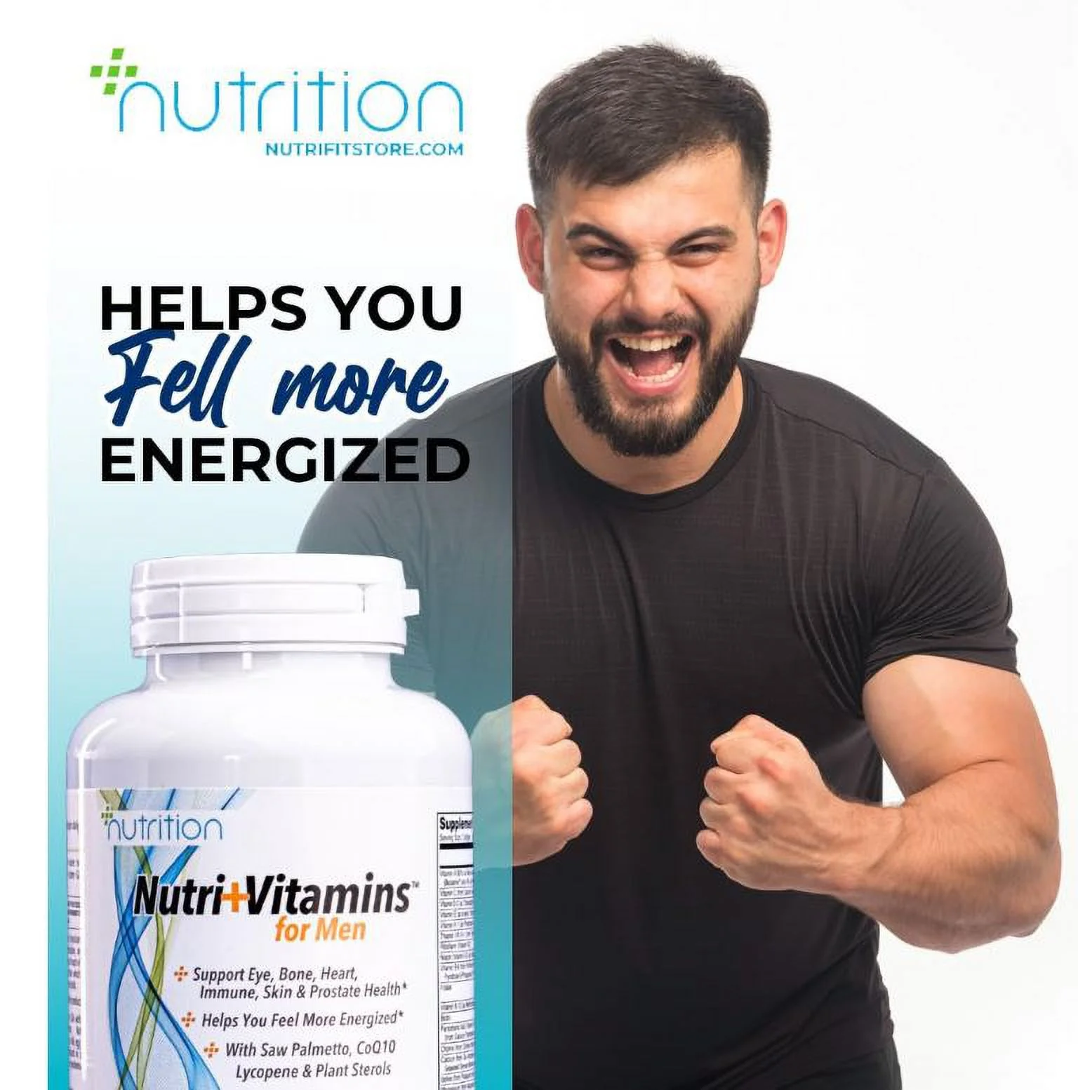 Nutri Plus Fit Men's Multivitamin with Saw Palmetto, Plant Sterols, Lycopene & CoQ10, 90 Softgels