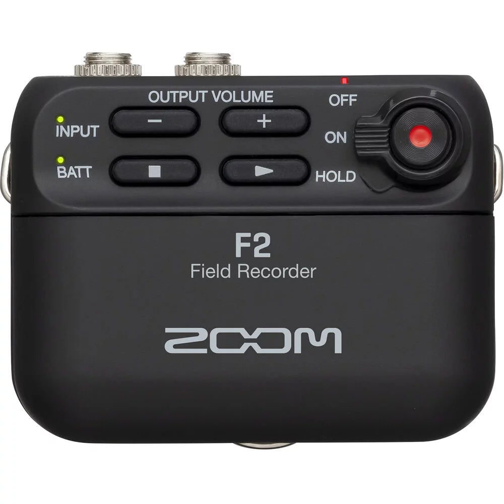 Zoom F2-BT Field Recorder Bundle with Micro-SD 32GB + Headphones + Microfiber Cleaning Cloth (4 Items)