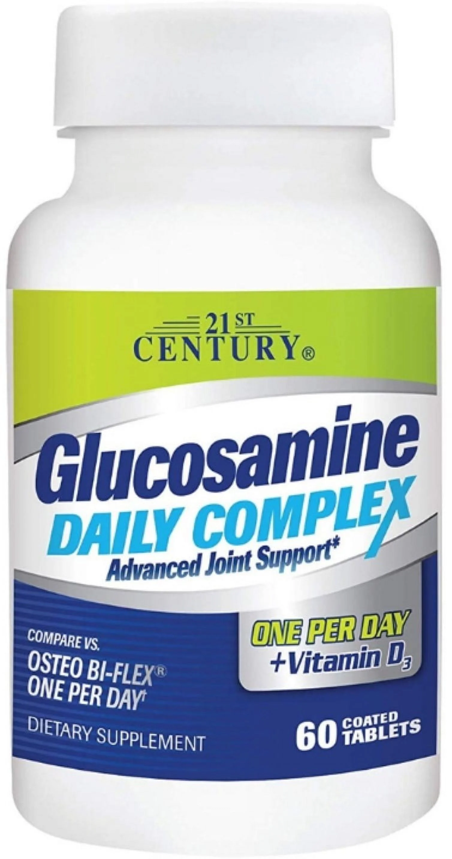 21st Century Glucosamine Daily Complex + Vitamin D3 Tablets, 60 Each - (Pack of 2)