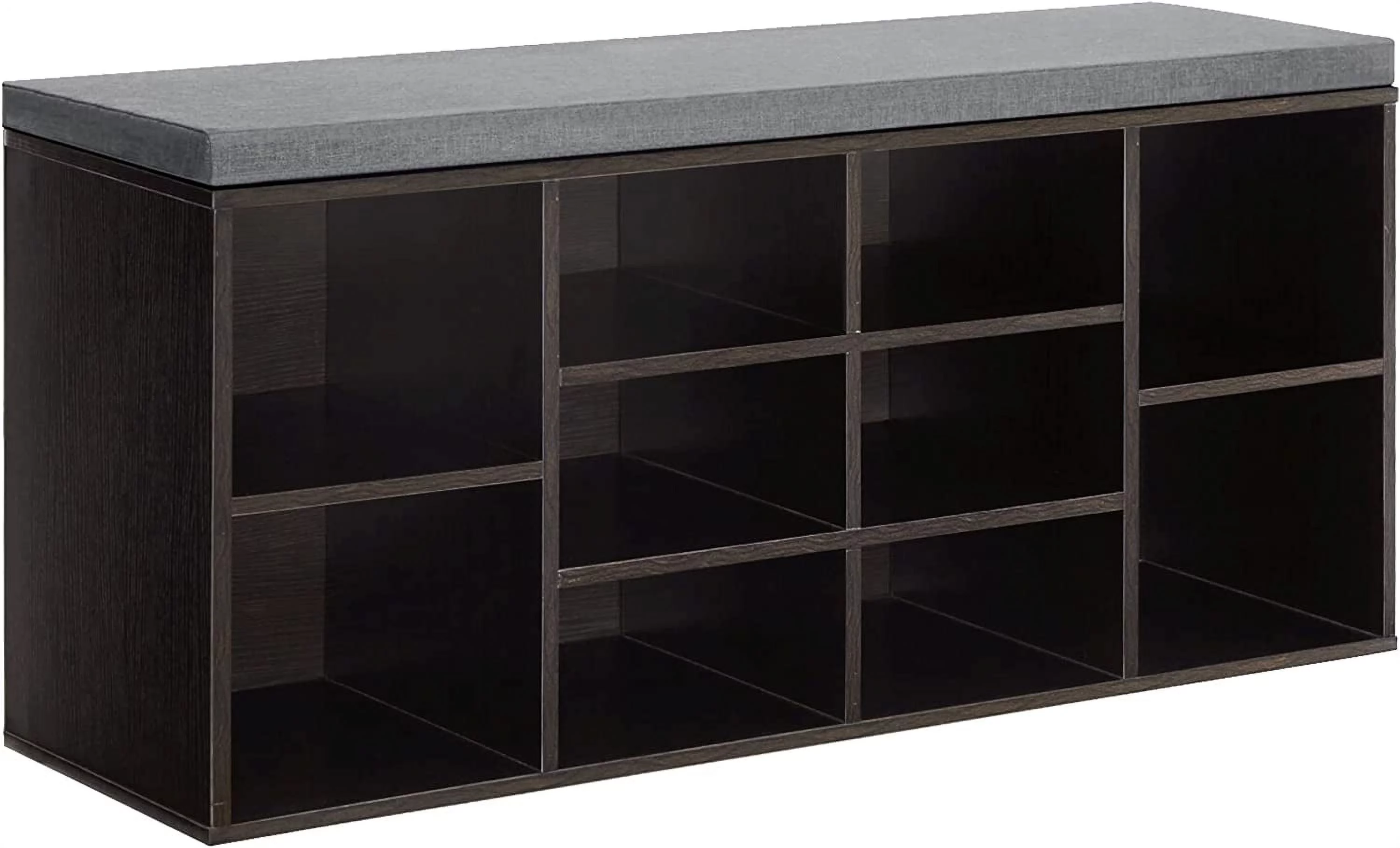 Shoe Bench Storage Bench 10 Compartments Shoe Organizer with 3-Tier Shoe Rack Bench Adjustable Shelves Shoe Shelf for Living Room Entryway Hallway Bedroom