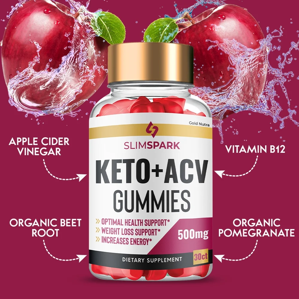 (1 Pack) SlimSpark Keto ACV Gummies, Maximum Strength, Apple Cider Vinegar, 1 Month Supply Dietary Supplement