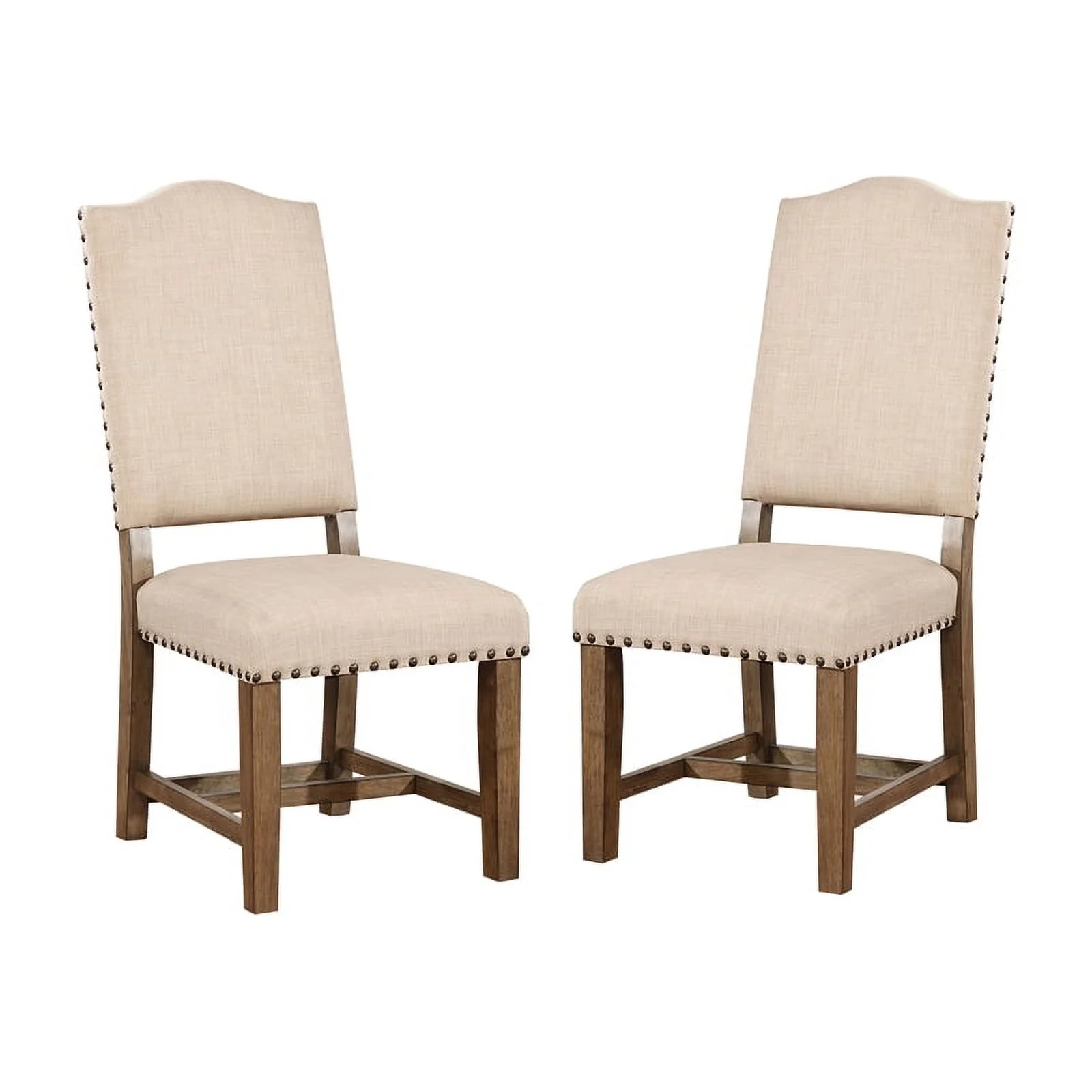 Furniture of America Kora Light Oak Fabric Dining Side Chair (Set of 2)