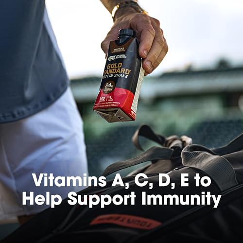 Optimum Nutrition Gold Standard Protein Shake, 24g Protein, Ready to Drink Protein Drinks, Chocolate, 11 Fl Oz, 12 Count (Pack of 1) (Packaging May Vary)