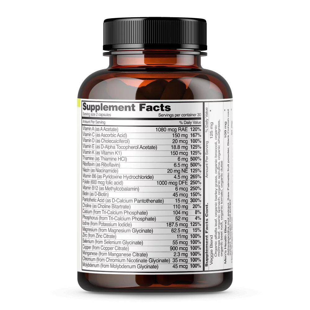 Snap Supplements Mens Daily Multi Vitamins - Mens Nourishing Health Blend - 60ct