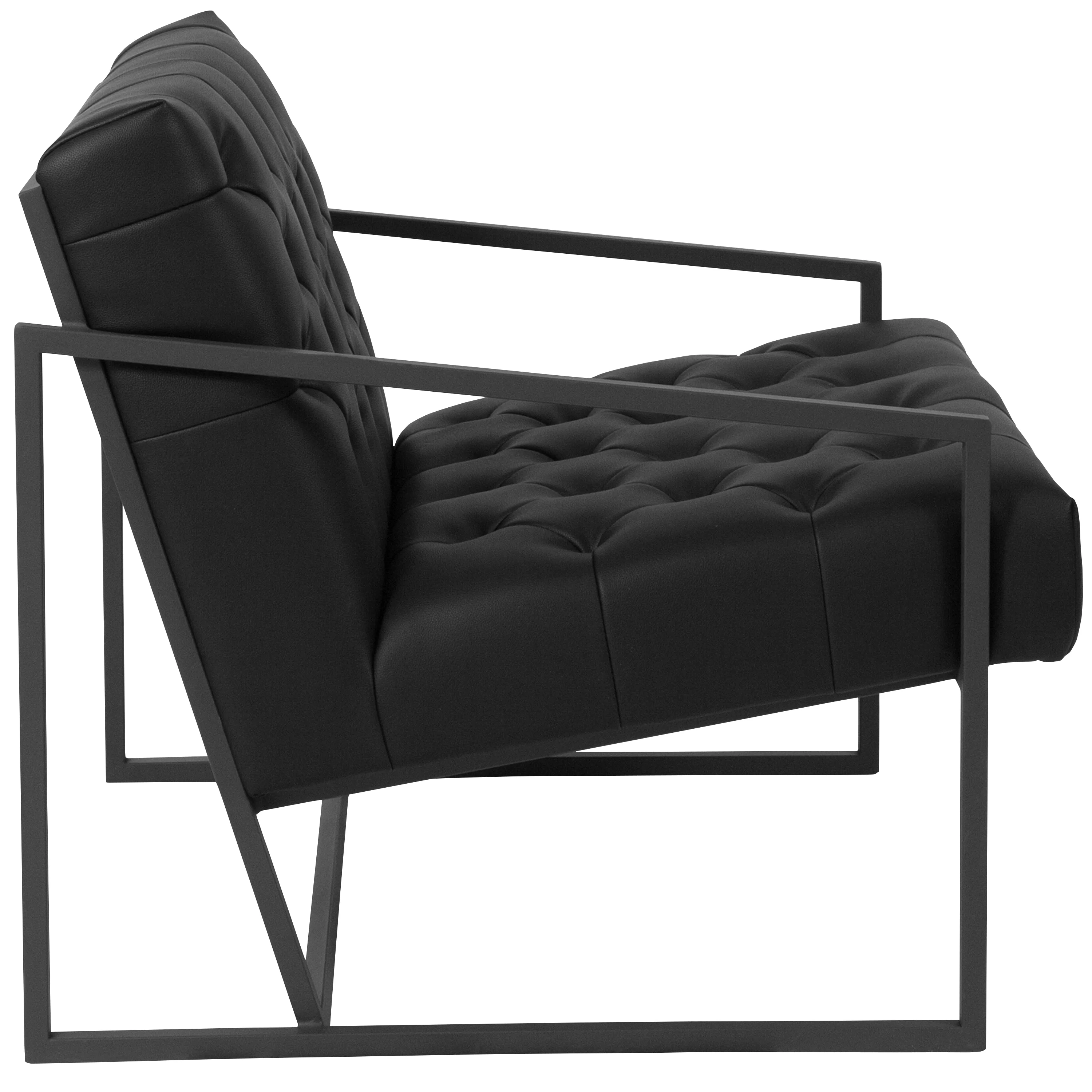 Flash Furniture HERCULES Madison Series Black LeatherSoft Tufted Lounge Chair