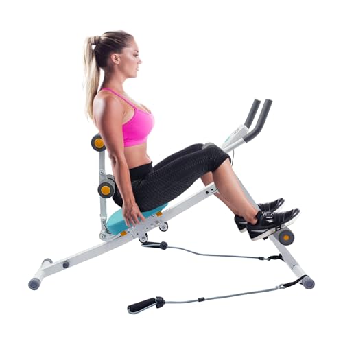 Foldable Multi-Workout Ab Workout Equipment Abdominal Cruncher Sit Up Workout Bench Side Shaper Workout Machine Exercise Equipment with LCD Display Ab Machine for Stomach Workout Fitness Home Gym