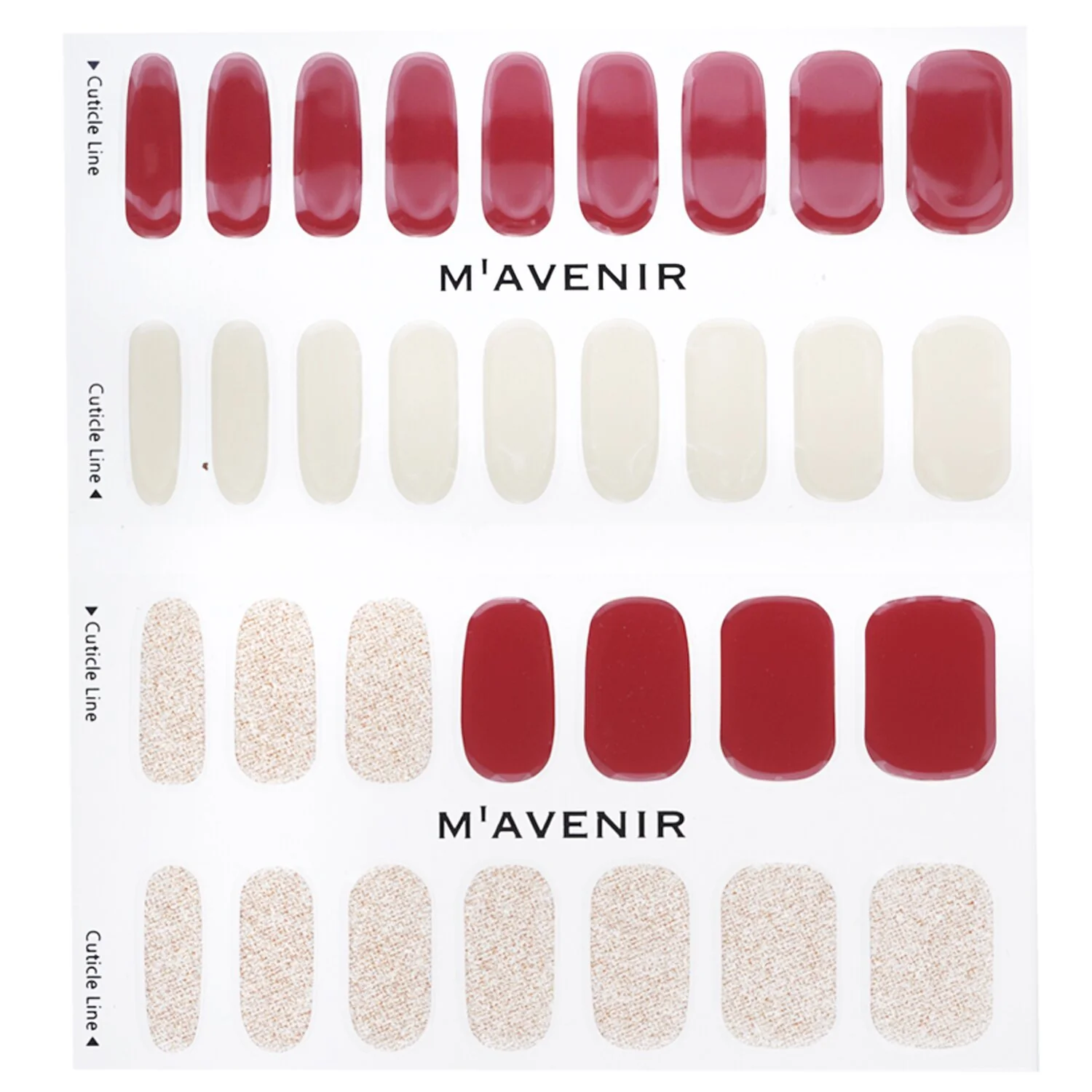 Mavenir Nail Sticker (Red) - # Brillante Cherry Nail  32pcs