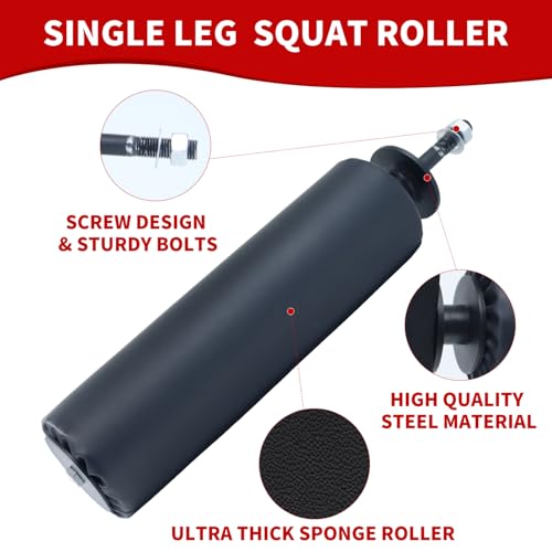 MARLANG Single Leg Squat Roller for Squat Rack Power Rack Attachments, Bulgarian Split Squat for Workout Equipment Home Gym Accessories
