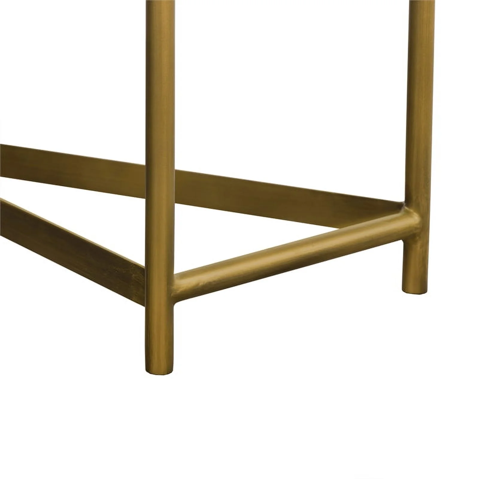 Maklaine Modern Metal/Concrete Console Table in Antique Brass/Gray