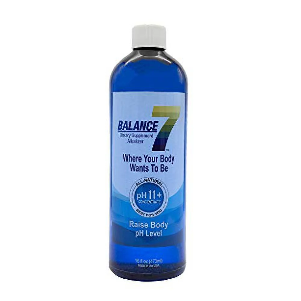 Balance 7 - Alkaline Dietary Supplement - 11+ pH Alkalizing Concentrate and pH Booster Mineral Liquid (16 fl oz, 6 Bottles)