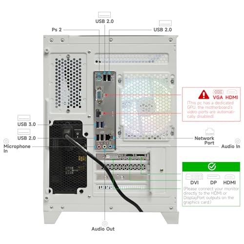 LXZ Gaming PC Desktop - Ryzen 5 5500 | GeForce RTX 3050 6GB | 16GB DDR4 | 1TB NVME SSD | DP/HDMI/DVI, Prebuilt Tower Computer for Gaming, Home and Office (White)