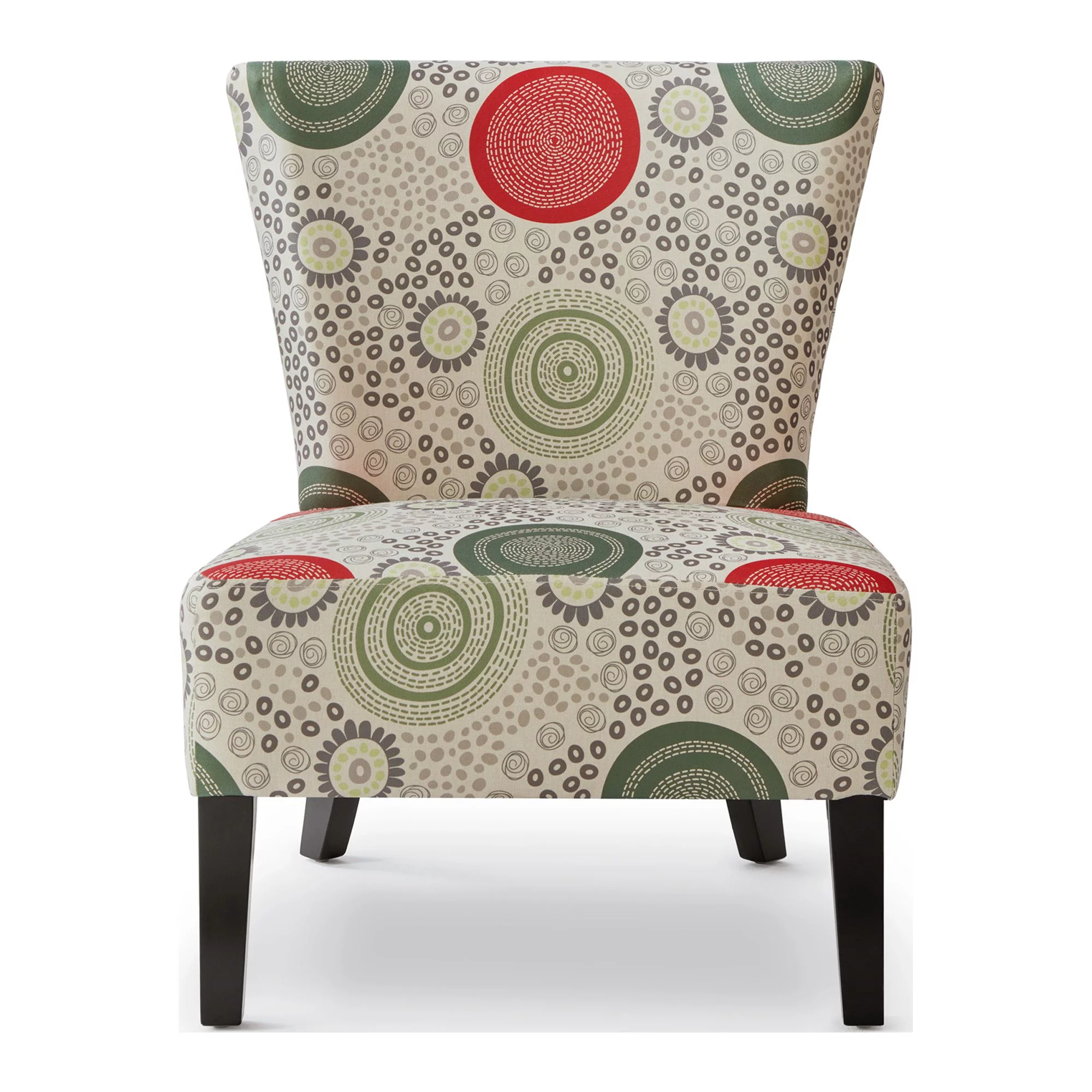 GEXPUSM Armless Accent Chair Set of 2, Modern Living Room Chairs with Thick Cushion & Solid Wood Legs, Fabric Comfy Bedroom Chair, Living Room Furniture, Beige/Circular pattern