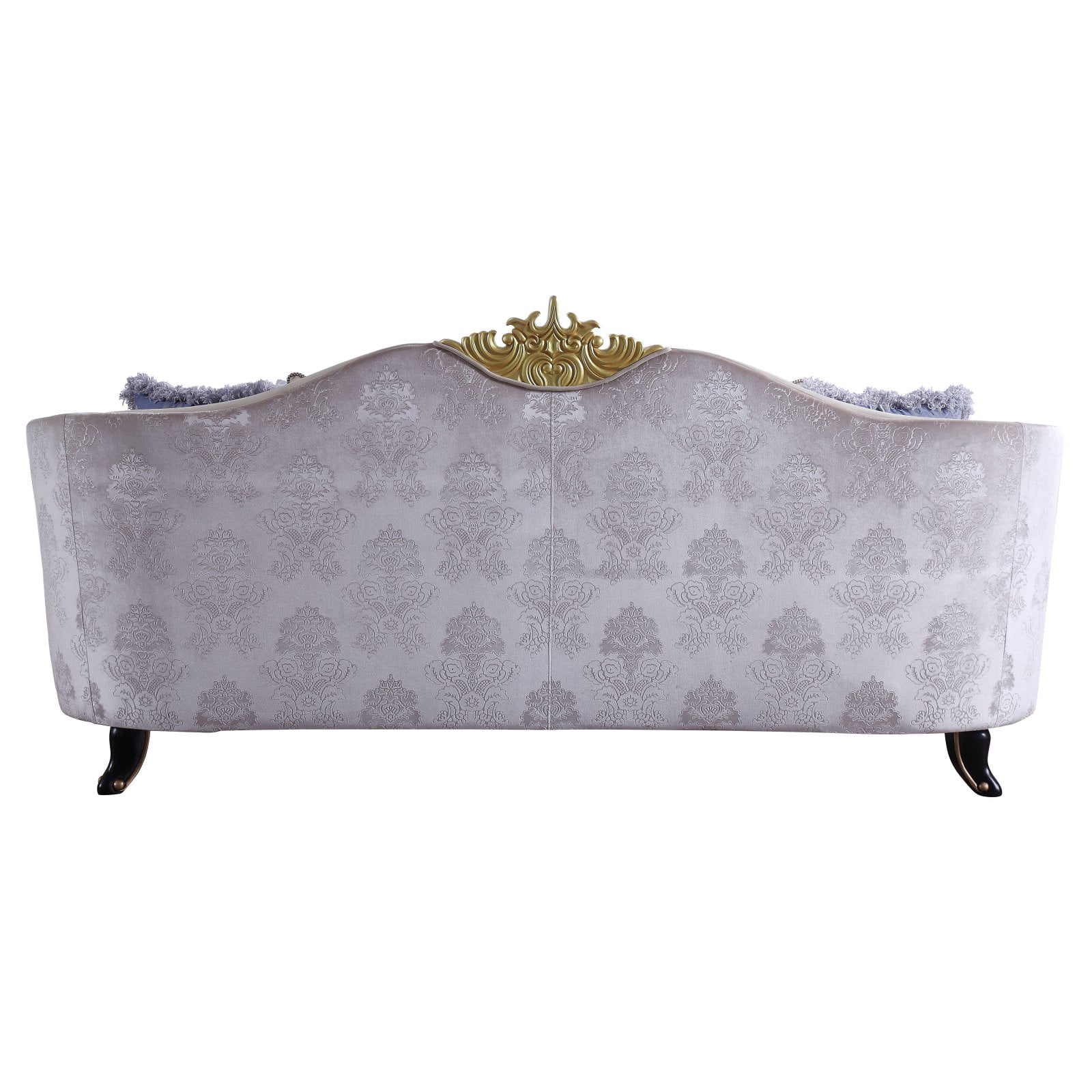 ACME Sheridan Fabric Upholstered Sofa with 7 Pillows in Cream Fabric