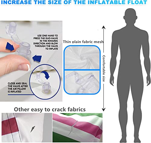 5 Pack Upgrated XL Water Pool Floats, 4-in-1 (Hammock, Saddle, Lounge Chair, Drifter) Multi-Purpose Water Pool Float, Non-Stick PVC Material