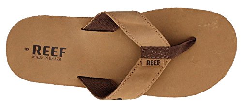 REEF Leather Smoothy Men's Flip Flop, No Break In Period Leather, Durable Outsole