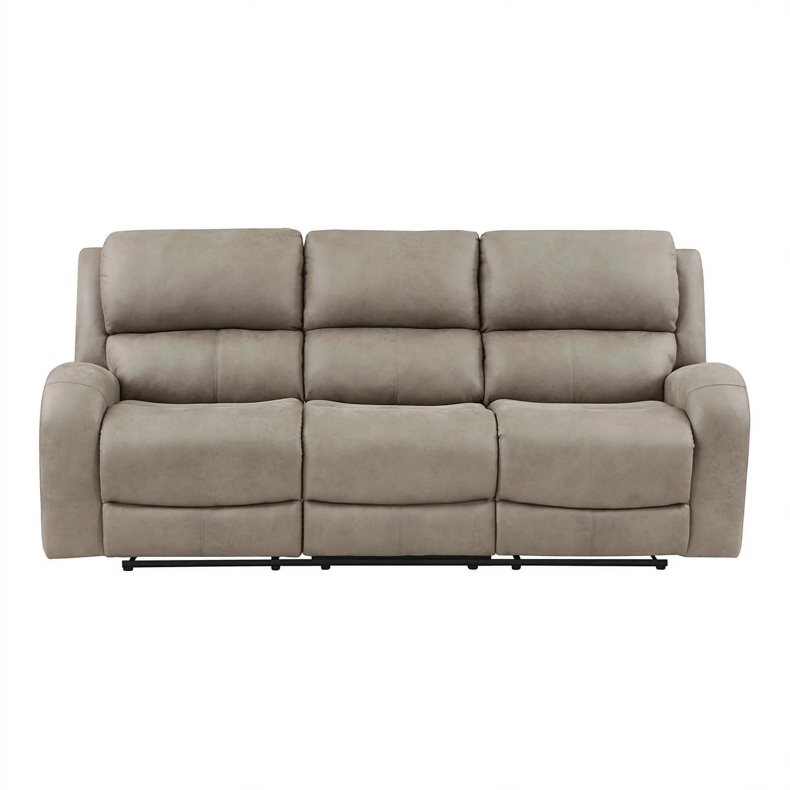 Lexicon Pagosa Polished Microfiber Double Reclining Sofa in Brown