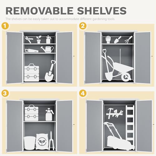 DWVO 5x3ft Resin Outdoor Storage Shed with Floor, Waterproof Lockable Storage Shed with Window, Plastic Outside Tool Storage for Garden, Backyard, Patio, Lawn, Gray